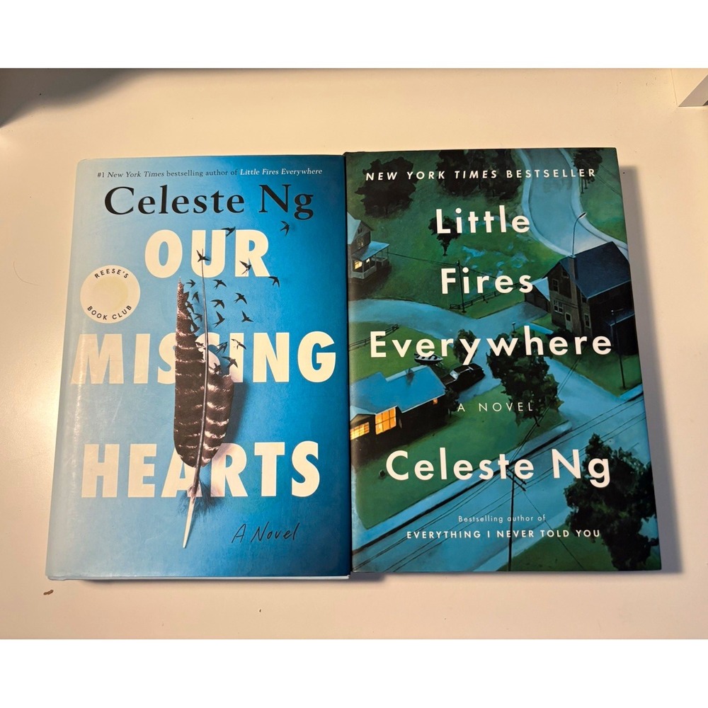 Celeste Ng 2 Hardcover Novels Our Missing Hearts + Little Fires Everywhere